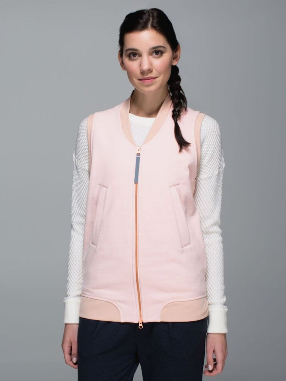 Lululemon Departure Vest 2-Way Zipper Pocket Fleece Cotton Parfait Pink